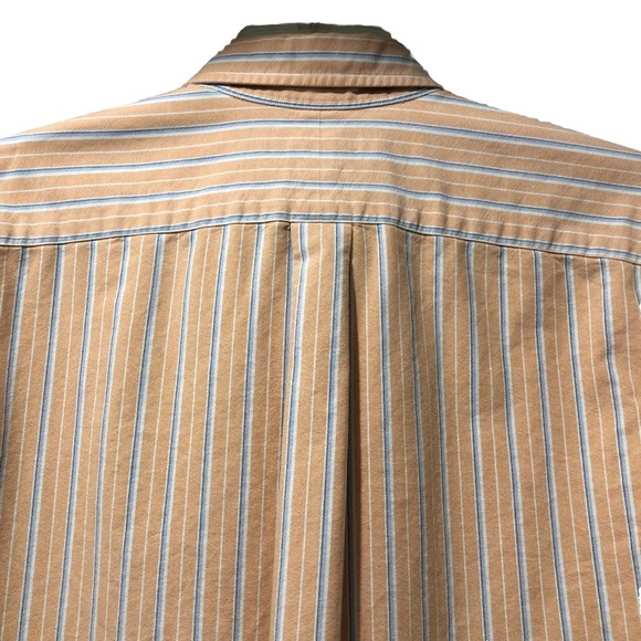 Ralph Lauren Classic Fit Shirt Men L Salmon Peach Stripe Button Down Long Sleeve - Picture 4 of 10